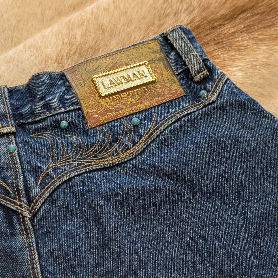 Embellished Bareback High Rise Lawman Shorts Size 00