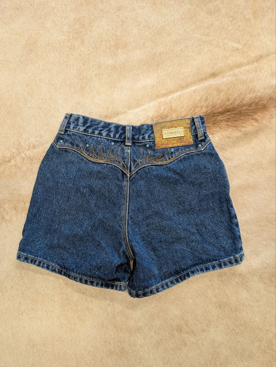 Embellished Bareback High Rise Lawman Shorts Size 00