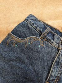 Embellished Bareback High Rise Lawman Shorts Size 00
