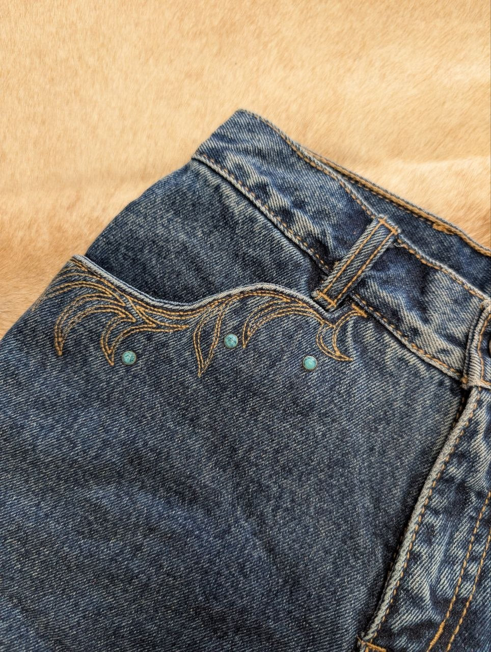 Embellished Bareback High Rise Lawman Shorts Size 00