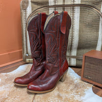 Vintage 1980s Oxblood Capezio Heeled Cowboy Boots Size 7.5M