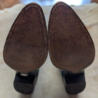 Vintage 1990s Justin Teal and Black Cowboy Boots Size 8M