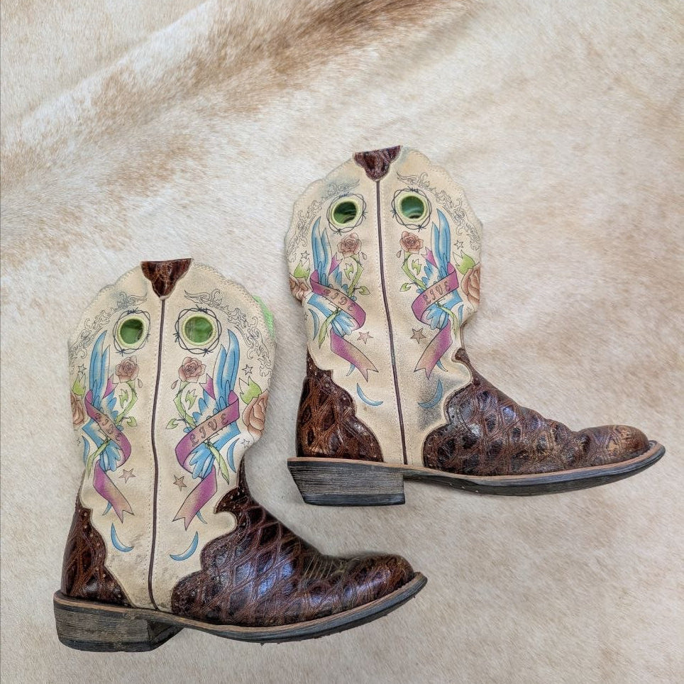 Ariat Live to Ride Round Toe Multicolor Cowboy Boots Size 9.5