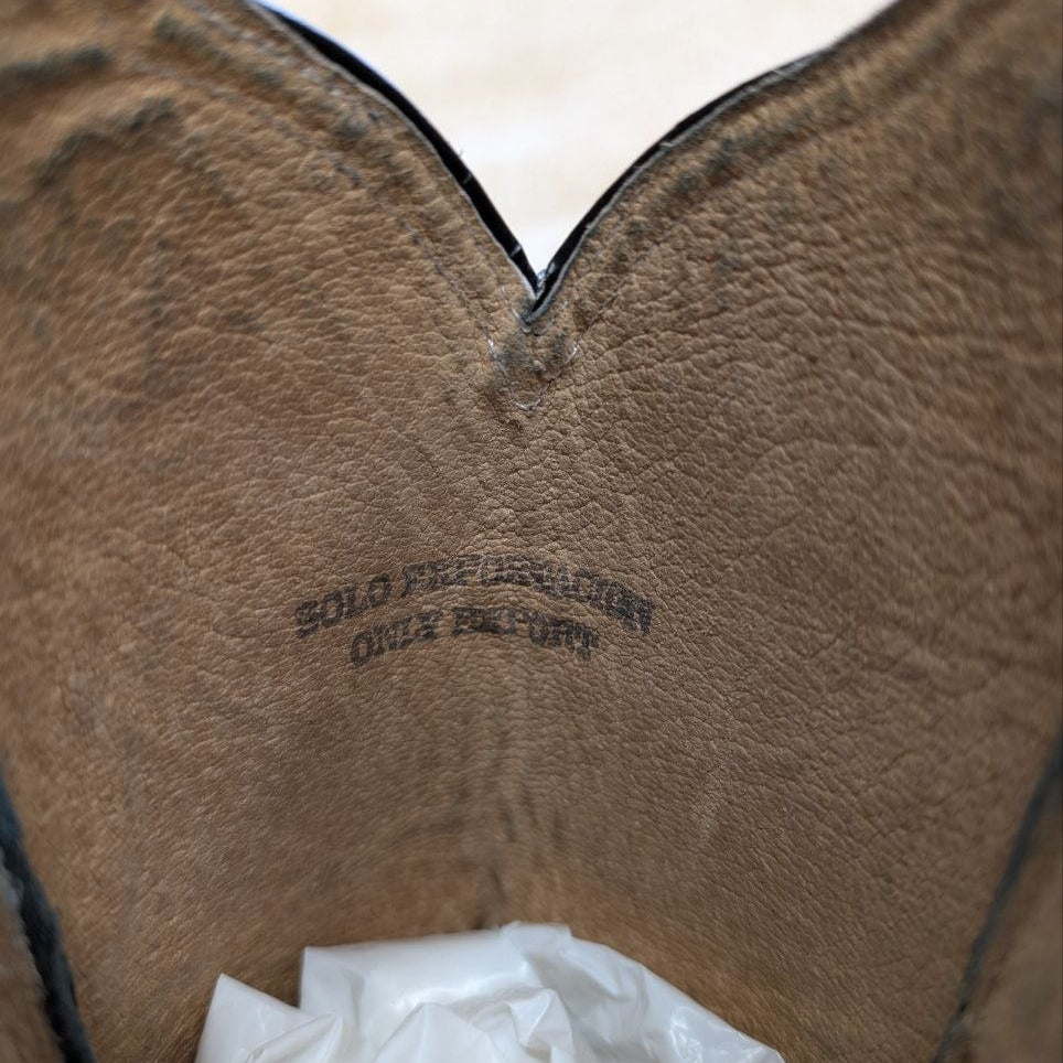 Dark Grey and Tan Embroidered Corral Harness Cowboy Boots Size 8.5