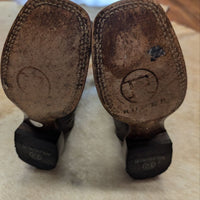 Southwestern Style Arrow Motif Roper Square Toe Cowboy Boots Size 6