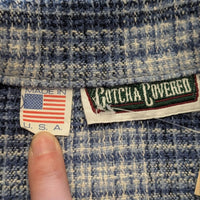 Vintage 1980s Blue Plaid Full Zip Vest Size S