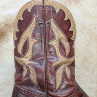 Vintage 1970s Oxblood Nocona Cowboy Boots Size 8