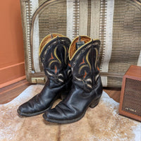 Vintage 1960s ACME Black Cowboy Boots Size 7.5