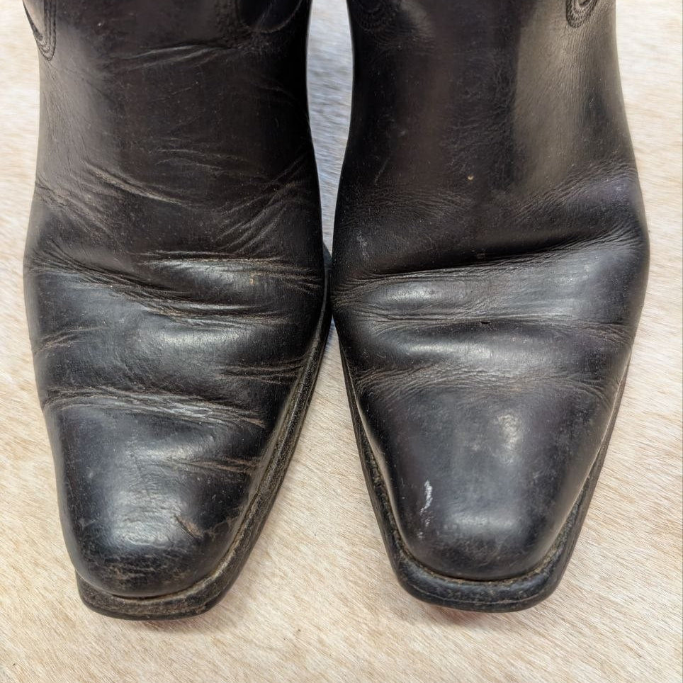 Vintage 1960s ACME Black Cowboy Boots Size 7.5