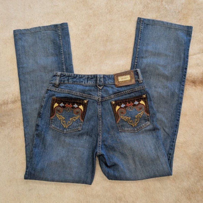 High Rise Bootcut Lawman Jeans With Pocket Detail Size 7