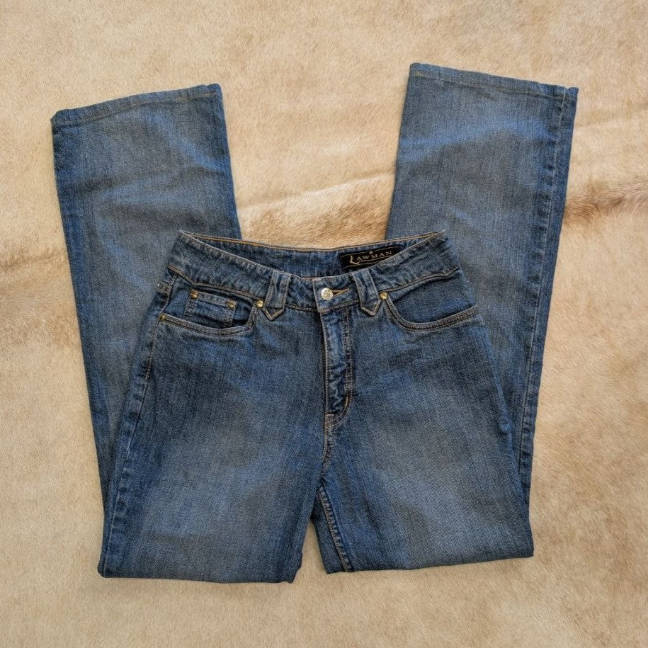 High Rise Bootcut Lawman Jeans With Pocket Detail Size 7