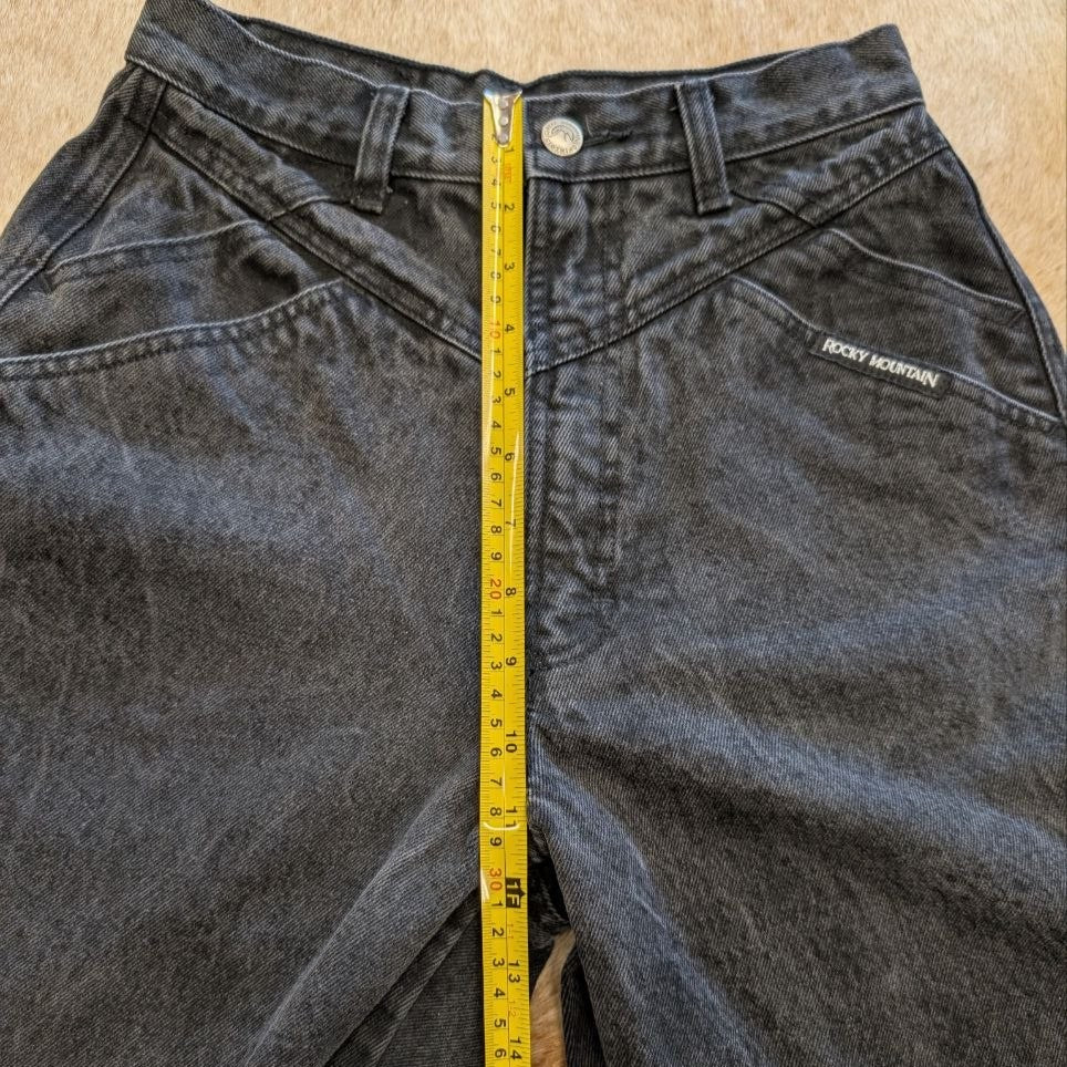 Vintage 1980s Black High Rise Rocky Mountain Bareback Jeans Size 9
