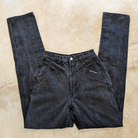 Vintage 1980s Black High Rise Rocky Mountain Bareback Jeans Size 9