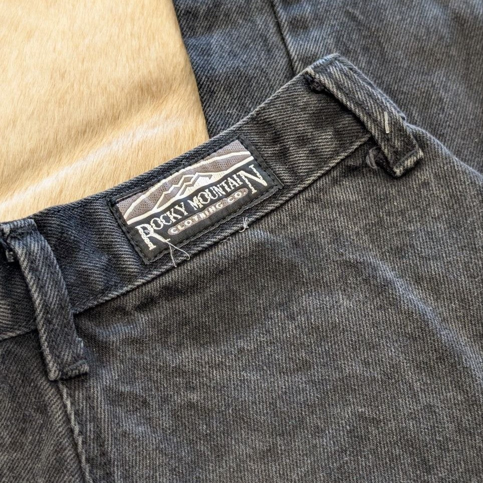 Vintage 1980s Black High Rise Rocky Mountain Bareback Jeans Size 9