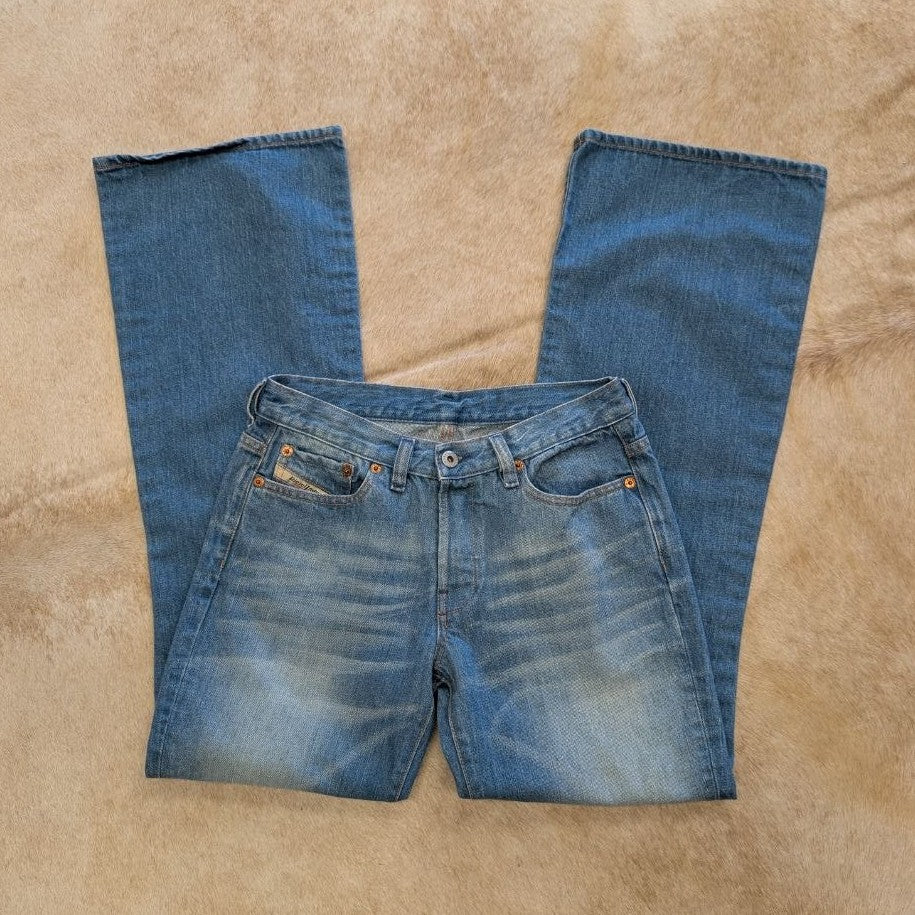 Vintage 1990s Diesel Flare Mid Rise Bareback Jeans Size 28