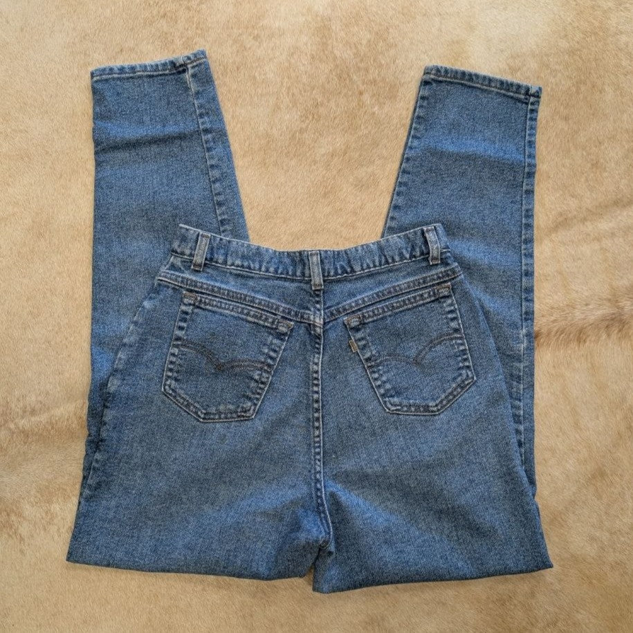 Vintage 1980s Silver Tab High Rise Tapered Leg Jeans Size 12