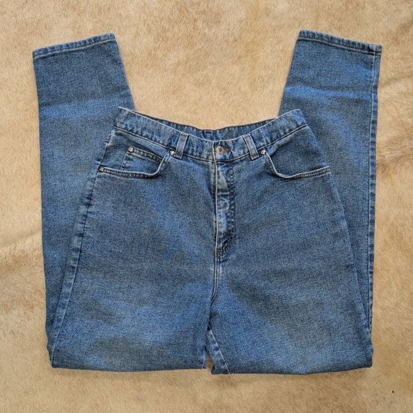 Vintage 1980s Silver Tab High Rise Tapered Leg Jeans Size 12