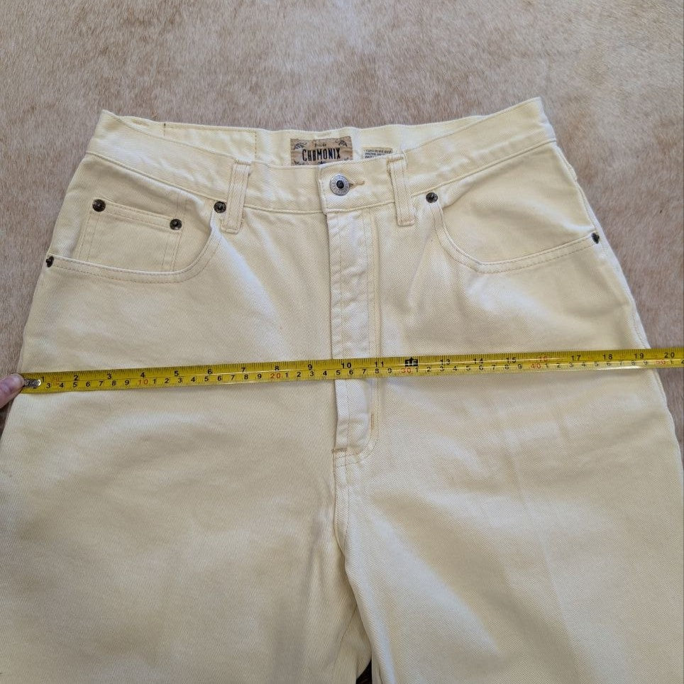 Vintage 1990s Charmonix High Rise Butter Yellow Straight Leg Jeans Size 12L