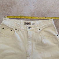 Vintage 1990s Charmonix High Rise Butter Yellow Straight Leg Jeans Size 12L