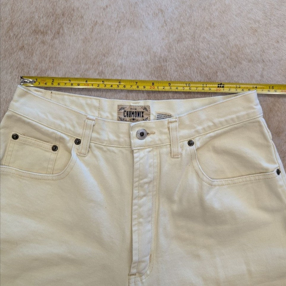 Vintage 1990s Charmonix High Rise Butter Yellow Straight Leg Jeans Size 12L