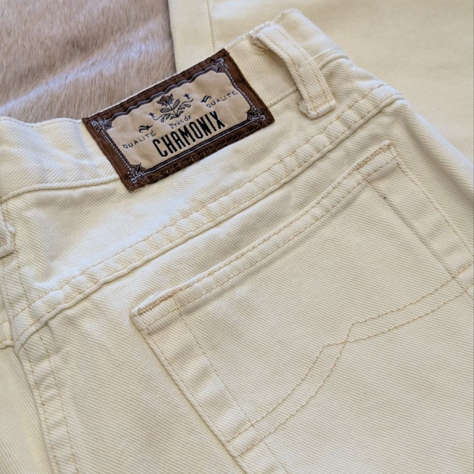 Vintage 1990s Charmonix High Rise Butter Yellow Straight Leg Jeans Size 12L