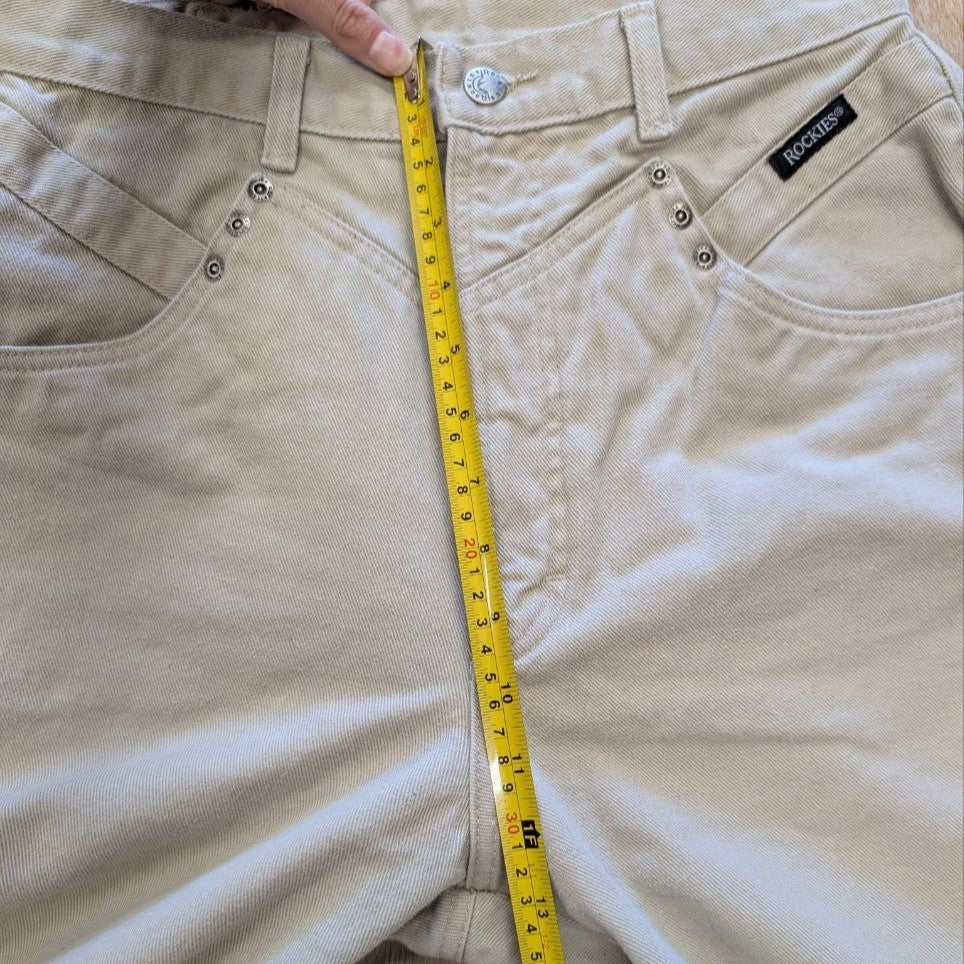 Vintage 1990s High Rise Tan Rockies Bareback Jeans Size 13