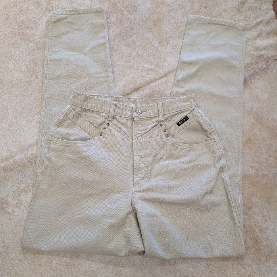 Vintage 1990s High Rise Tan Rockies Bareback Jeans Size 13