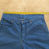Blue 1970s Flare Leg Disco Jeans Size 36