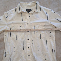 Cream Pendleton Button Down Shirt With Navy Blue Details Size XXS (Fits like a S)