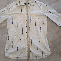 Cream Pendleton Button Down Shirt With Navy Blue Details Size XXS (Fits like a S)