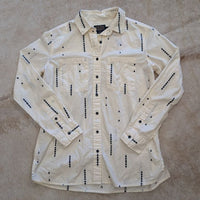 Cream Pendleton Button Down Shirt With Navy Blue Details Size XXS (Fits like a S)