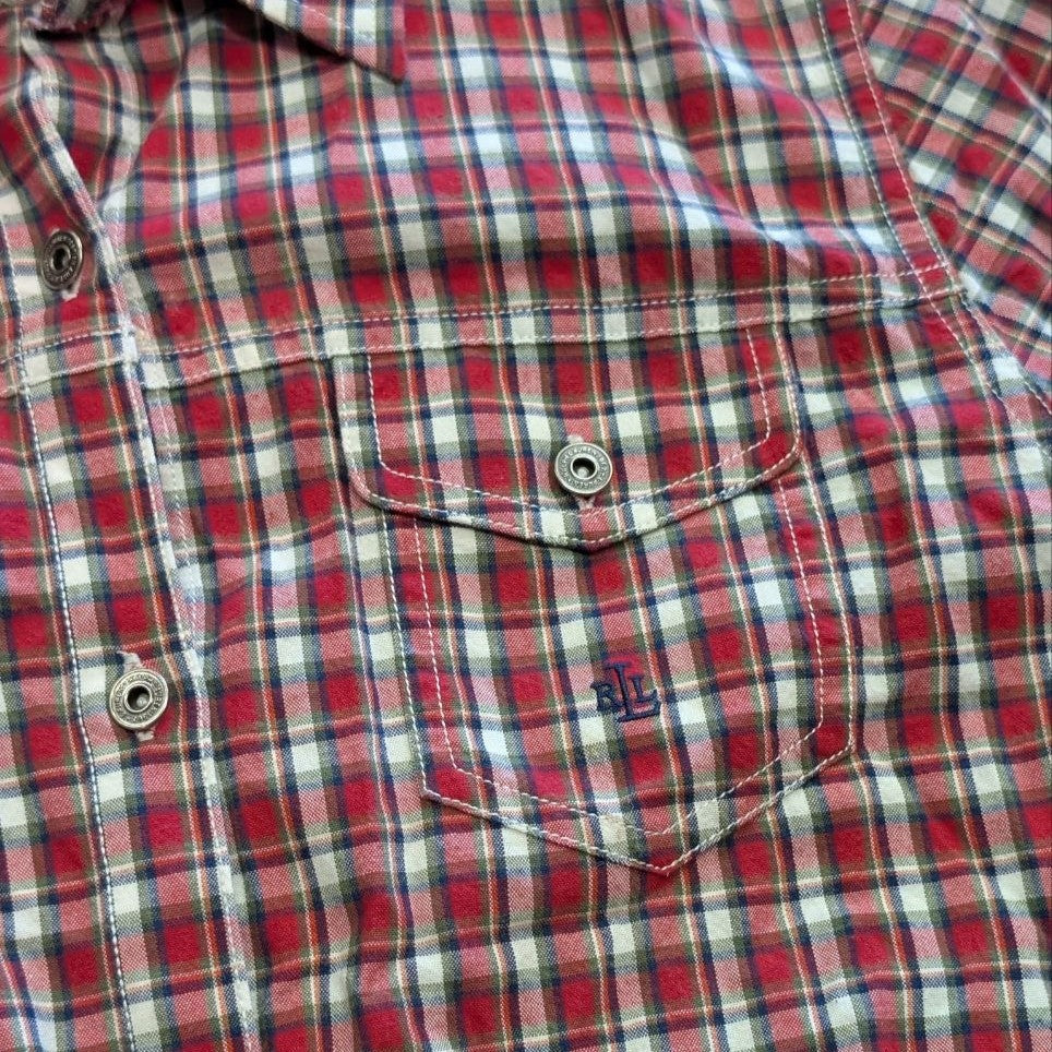 Red And Green Plaid Lauren Ralph Lauren Button Down Shirt Size M
