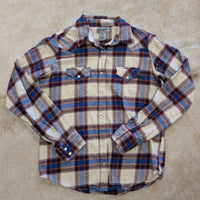 Plaid Flannel Pearl Snap Button Down Wrangler Shirt Size S