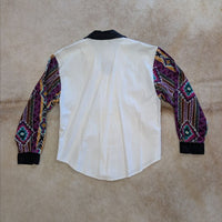 Vintage 1990s Geometric Print Rough Rider Button Down Shirt Size M
