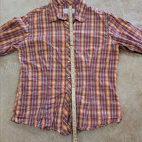 Plaid Panhandle Slim Pearl Snap Rhinestone Button Down Shirt Size L