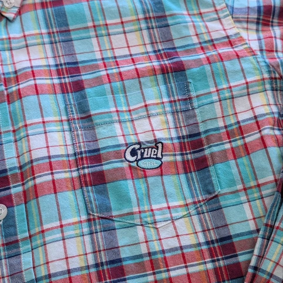 Plaid Cruel Girl Button Down Shirt Size L