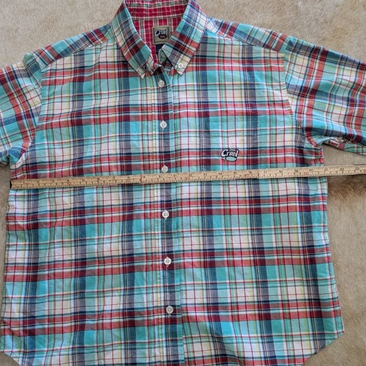 Plaid Cruel Girl Button Down Shirt Size L