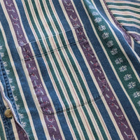 Vintage 1990s Green and Purple Arizona Jean Company Button Down Shirt Size XL