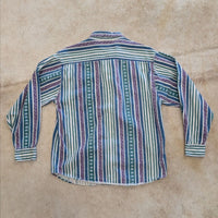 Vintage 1990s Green and Purple Arizona Jean Company Button Down Shirt Size XL
