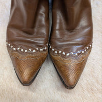 Vintage 1970s Brown Tony Lama Cowboy Boots Size 6