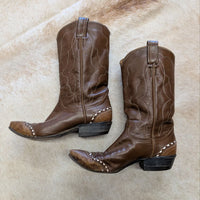 Vintage 1970s Brown Tony Lama Cowboy Boots Size 6