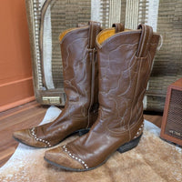 Vintage 1970s Brown Tony Lama Cowboy Boots Size 6