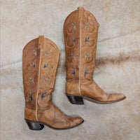 Vintage 1970s ACME Tan Cowboy Boots Size 7