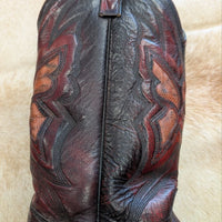 Vintage 1970s Imperial Oxblood and Snakeskin Cowboy Boots Size 10