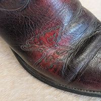 Vintage 1970s Imperial Oxblood and Snakeskin Cowboy Boots Size 10