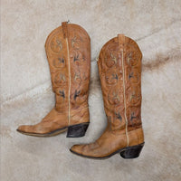 Vintage 1970s ACME Tan Cowboy Boots Size 7