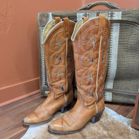 Vintage 1970s ACME Tan Cowboy Boots Size 7