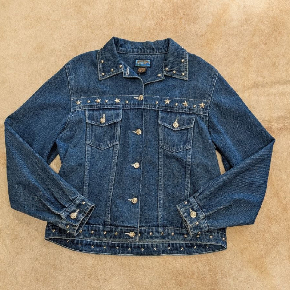 Vintage 1990s Studded Silverlake Denim Jacket Size L
